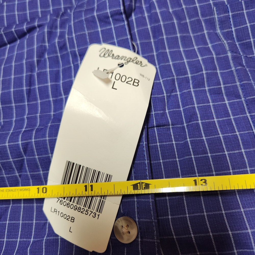 Wrangler Blue Button Down Shirt - Picture 8 of 10